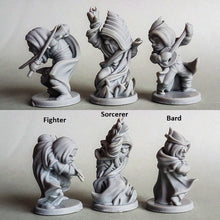 Load image into Gallery viewer, DnD Miniature Set| DnD Class Mini|Chibi DnD Miniature|Barbarian|Bard|Cleric|Druid|Fighter|Monk|Paladin|Rangers|Rogue|Sorcerer|Warlock|Wizard
