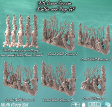 Load image into Gallery viewer, Ocean Terrain Set 2| Coral Wall w/ holes for Magnets | Coral Scatter | Coral Wall Terrain | Dungeons and Dragons | 32mm| Sync Ratio Systems
