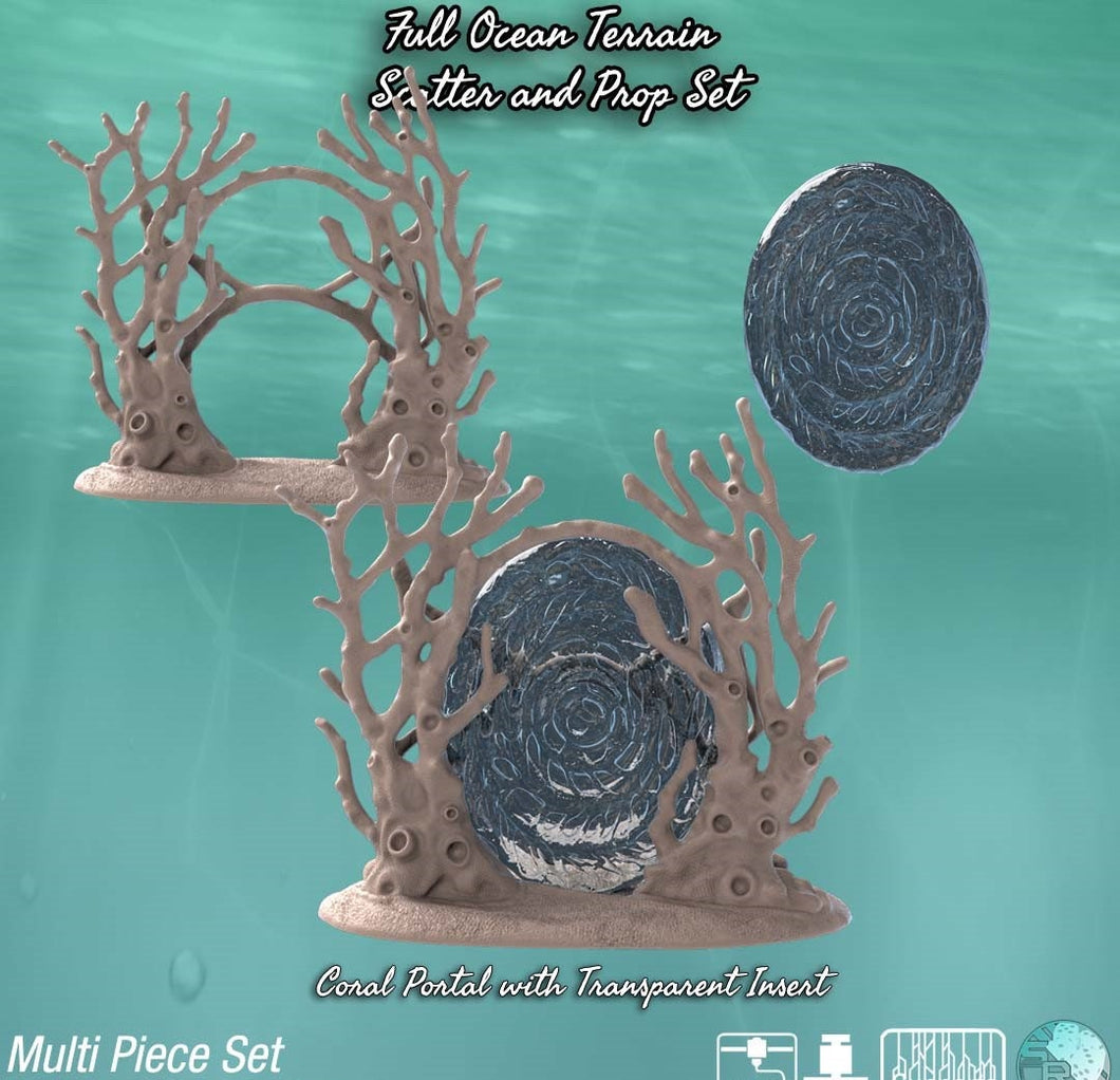 Ocean Terrain Set 4 | Ocean Portal | Sea Monster Bones | Pirate Terrain | Underwater | Dungeons and Dragons | 32mm | Sync Ratio Systems