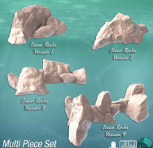 Load image into Gallery viewer, Ocean Boulder Terrain Set | Ocean Rocks | Underwater Scatter Terrain | Dungeons and Dragons | RPG | 32mm | Sync Ratio Systems
