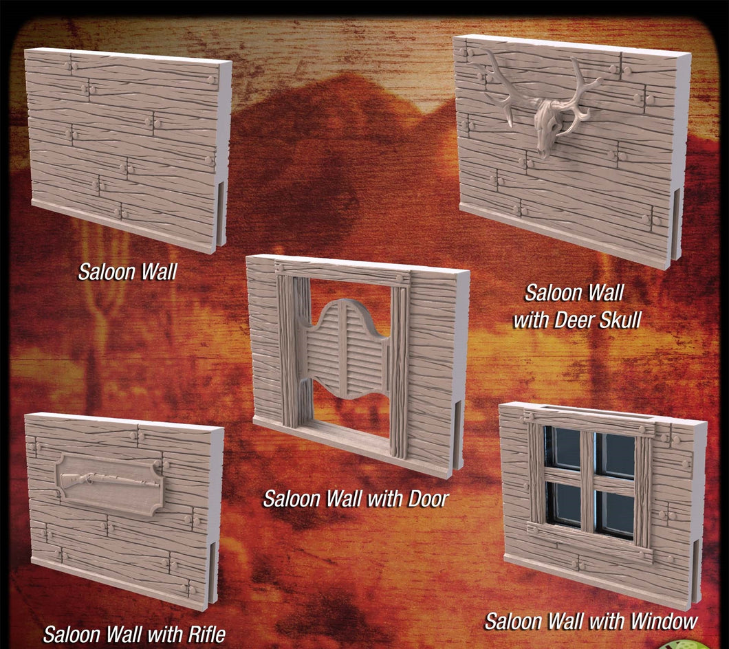 Western Terrain Set 3 | Saloon Walls | Western Bar | Saloon Swinging Door | Western Scatter Terrain | RPG Terrain | 32mm |Sync Ratio Systems