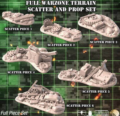 Warzone Terrain Set 1 | Battlefield Scatter Terrain | World War 2 Terrain | Bolt Action Scatter Terrain | RPG Scatter Terrain