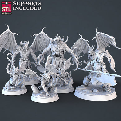 Demon Miniatures | Demonkind | Major Demon | Minor Demon | Imp | DnD | Dungeons and Dragons | Obyriths | Tanar'ri | Loumara | RPG | 32mm