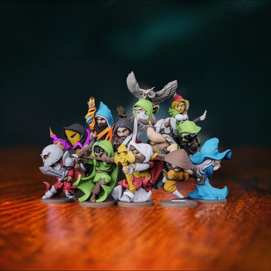 DnD Miniature Set| DnD Class Mini|Chibi DnD Miniature|Barbarian|Bard|Cleric|Druid|Fighter|Monk|Paladin|Rangers|Rogue|Sorcerer|Warlock|Wizard