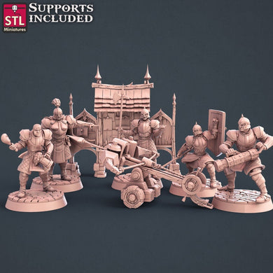 City Guard Set - Guard Patrol - Ballista - Guard Commander - Message Board - Bounty Board - Tabletop Terrain/DnD/Miniatures /DnD/Pathfinder