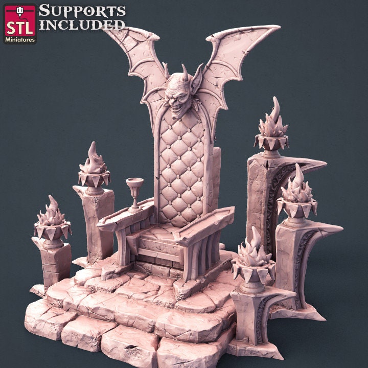 Vampire Terrain Set - Curse of Strahd - Castlevania - Blood Fountain - Vampire Throne - Ornate Coffin - Gargoyle | DnD 5e | Pathfinder