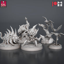 Load image into Gallery viewer, Frostgrave Hell Crow and Magmite Set | Lava Beast | Crow Swarm | Bird Swarm | Demon Crows | Mutated Crow | RPG | Dungeons and Dragons | DnD
