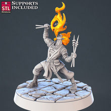 Load image into Gallery viewer, Genasi Miniature Set | Air Genasi | Earth Genasi | Fire Genasi | Water Genasi | Elemental | Tabletop Terrain/DnD/Miniatures /DnD/Pathfinder
