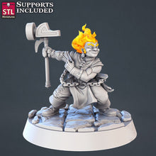 Load image into Gallery viewer, Genasi Miniature Set | Air Genasi | Earth Genasi | Fire Genasi | Water Genasi | Elemental | Tabletop Terrain/DnD/Miniatures /DnD/Pathfinder
