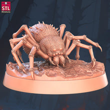 Load image into Gallery viewer, Giant Spider Miniature Set | Large Spider | Giant Spider | Spider Swarm | Wolf Spider | Shelob | 5E | Dungeons and Dragons |DnD |5th Edition
