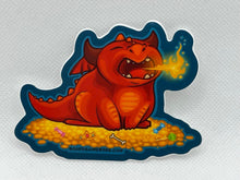Load image into Gallery viewer, Baby Red Dragon Sticker - Red Dragon Diecut Sticker - Baby Themberchaud Sticker - Dragon Sneeze Sticker - DnD Monster Sticker - DnD 5E
