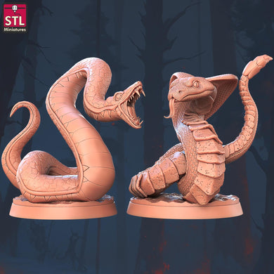 Giant Snake Miniature Set | Undead Snake | Ghoul Snake | Poisonous Snake | DnD | Dungeons and Dragons | 5e | Scatter Terrain