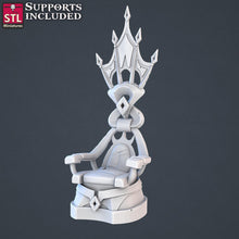 Load image into Gallery viewer, Royal Court Terrain Miniature Set | Throne Room | Royalty | Throne | Royal Furniture | Fancy Bed | 5e |Tabletop Terrain/DnD/Pathfinder
