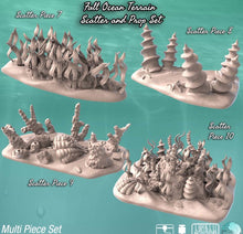 Load image into Gallery viewer, Ocean Terrain Set | Ocean Scatter Terrain | Pirate Terrain | Water Terrain | Underwater | Dungeons and Dragons | 32mm| Sync Ratio Systems
