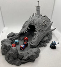 Load image into Gallery viewer, Slain Dragon Dice Tower | Dragon Dice Tower | Dungeons and Dragons Dice Tower | Beast Miniatures Dice Tower | Monster Dice Tower | DnD
