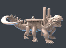 Load image into Gallery viewer, Ice Salamander | Ice Lizard | Lizard Mount | Ice Crystals | Frost Lizard | Frozen Creature | Huge Creature | Tundra Terrors| DnD | 32mm
